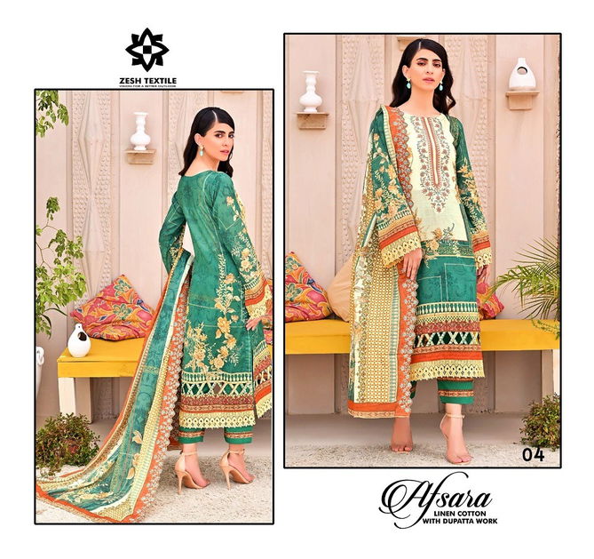 Afsara By Zesh Cotton Embroidery Pakistani Dress Material Wholesale Price In Surat